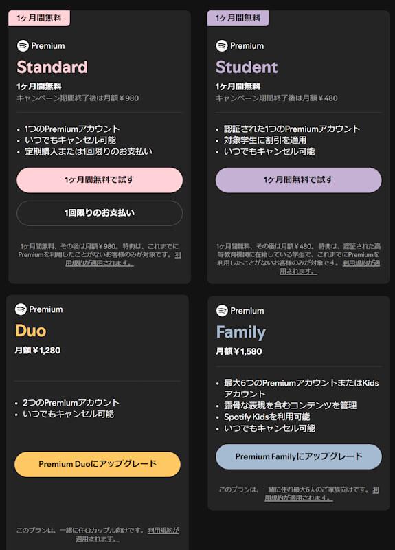 Spotify プレミアム お支払い